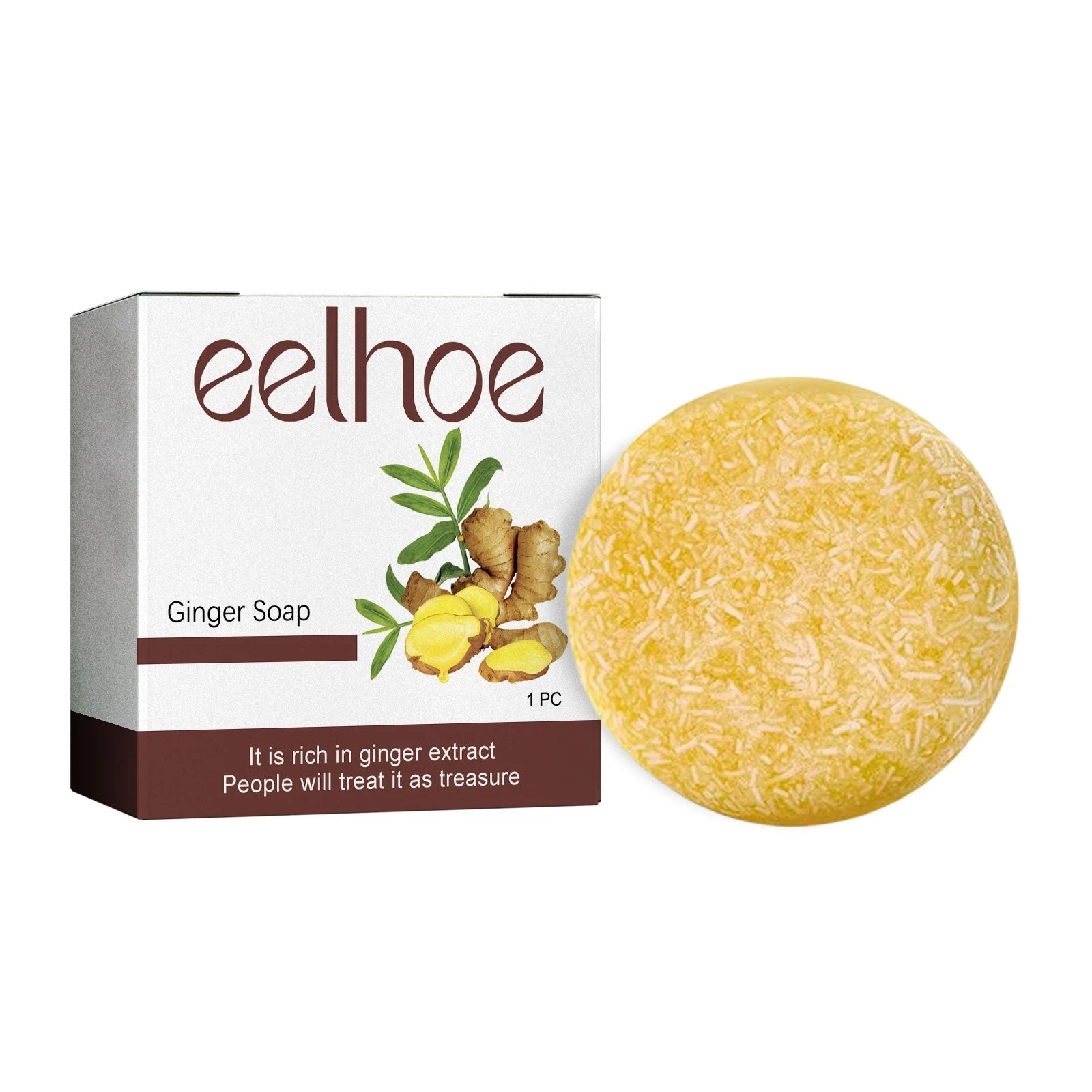 EELHOE round solid shampoo bar and its carton