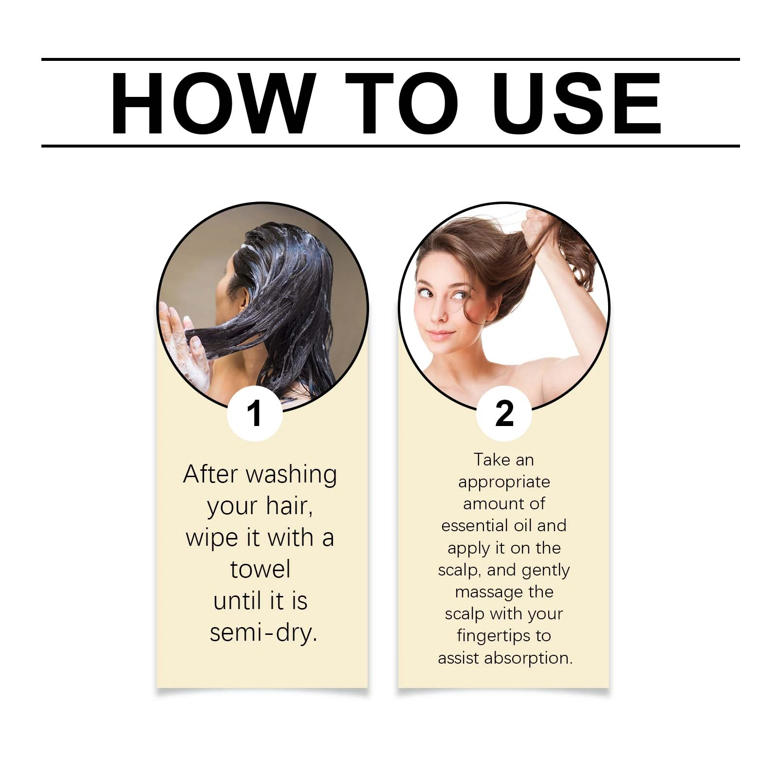 EELHOE Ginger Oil For Hair — Towel-dry hair, apply a small amount to the scalp and massage.