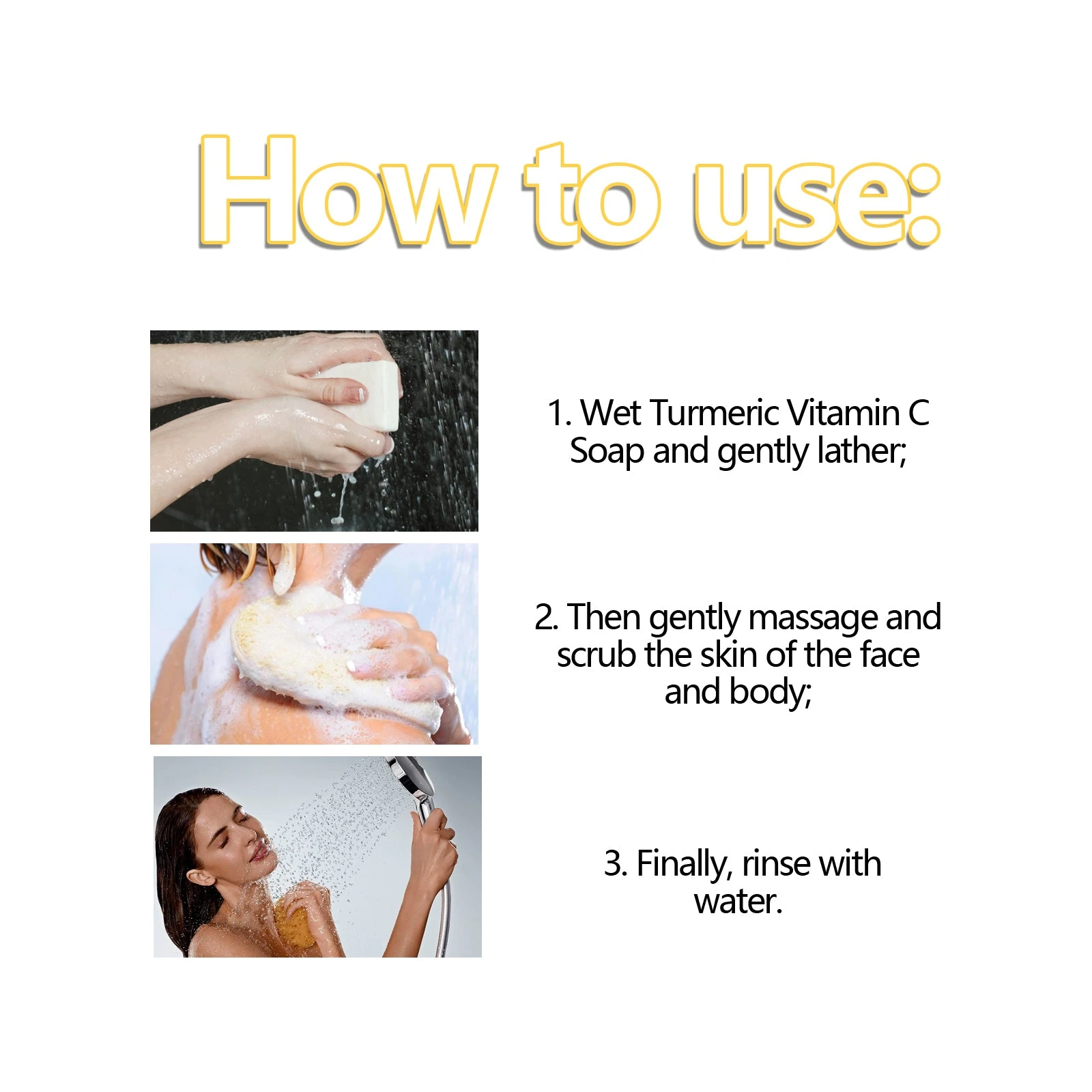EELHOE Vitamin C Soap — Wet the bar, lather gently over face or body and rinse.