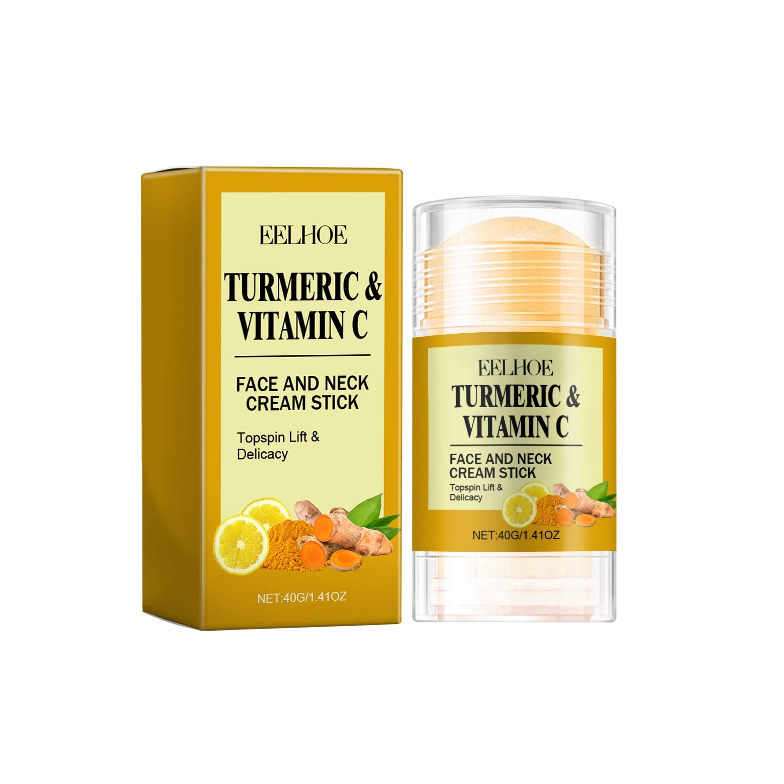EELHOE Turmeric Clay Mask — 40g face-and-neck mask stick and carton.