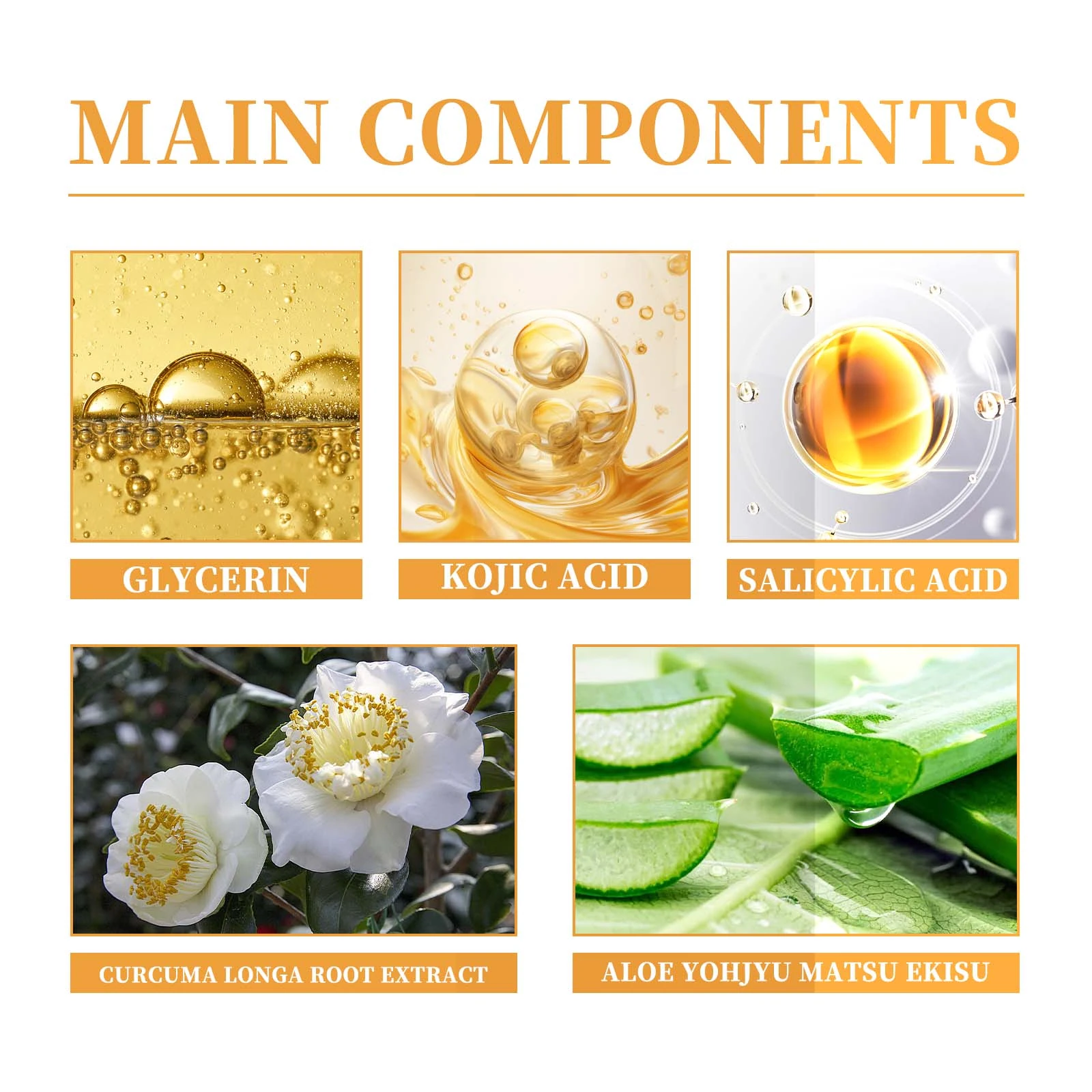 EELHOE Turmeric And Kojic Acid Pads — Glycerin, kojic acid, salicylic acid and turmeric ingredient highlights.