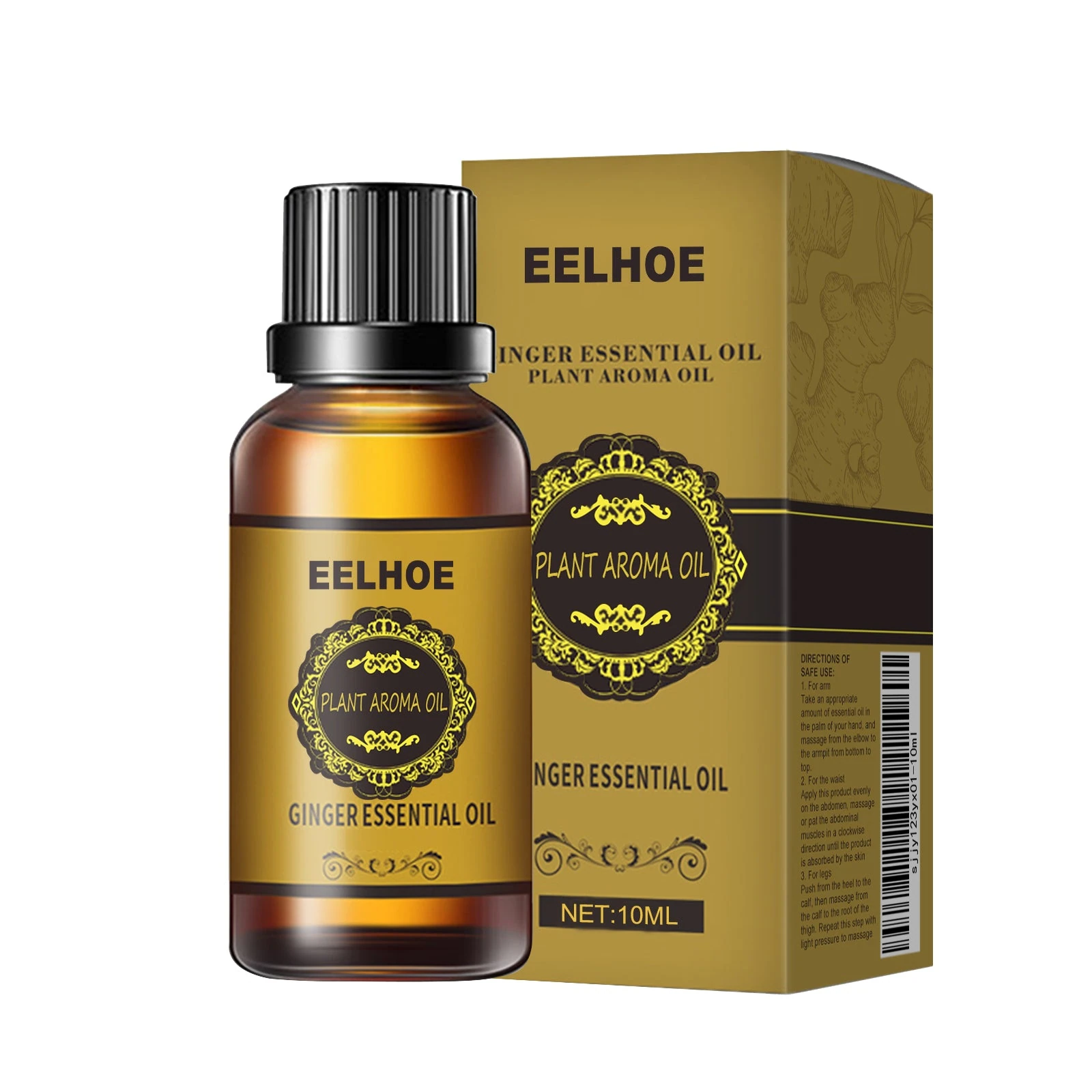EELHOE Ginger Massage Oil — The 10ml ginger massage oil bottle supplied.